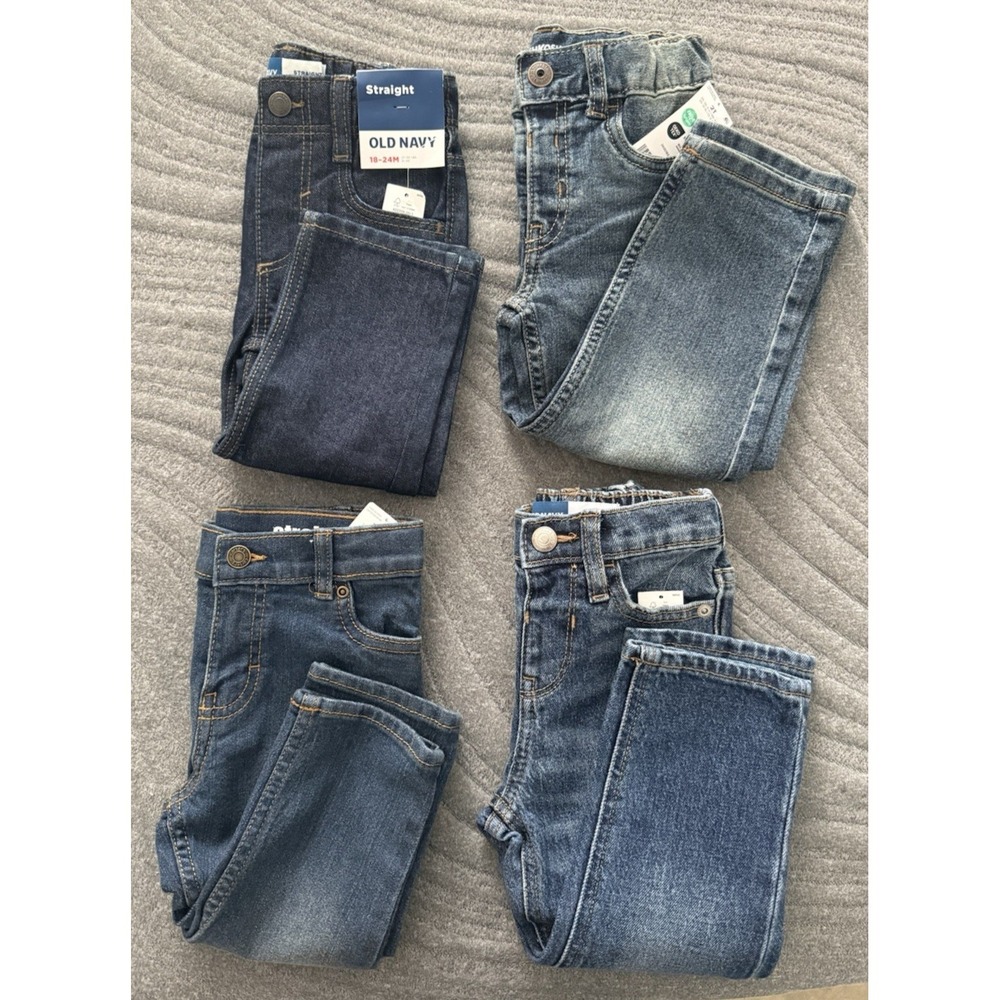 NWT 4 Pairs Jeans Toddler Baby Boy 18-24 months Denim Lot Mixed Brands